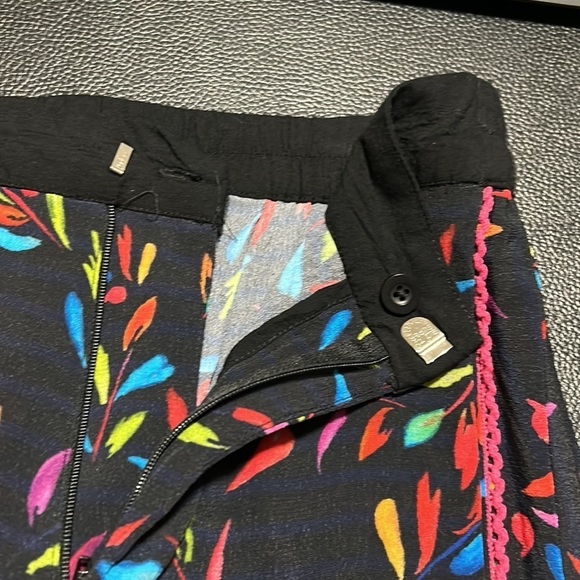 Anthropologie Blnk Delos Wide Leg Pant Black Colorful Pockets Sz XS - Picture 10 of 10